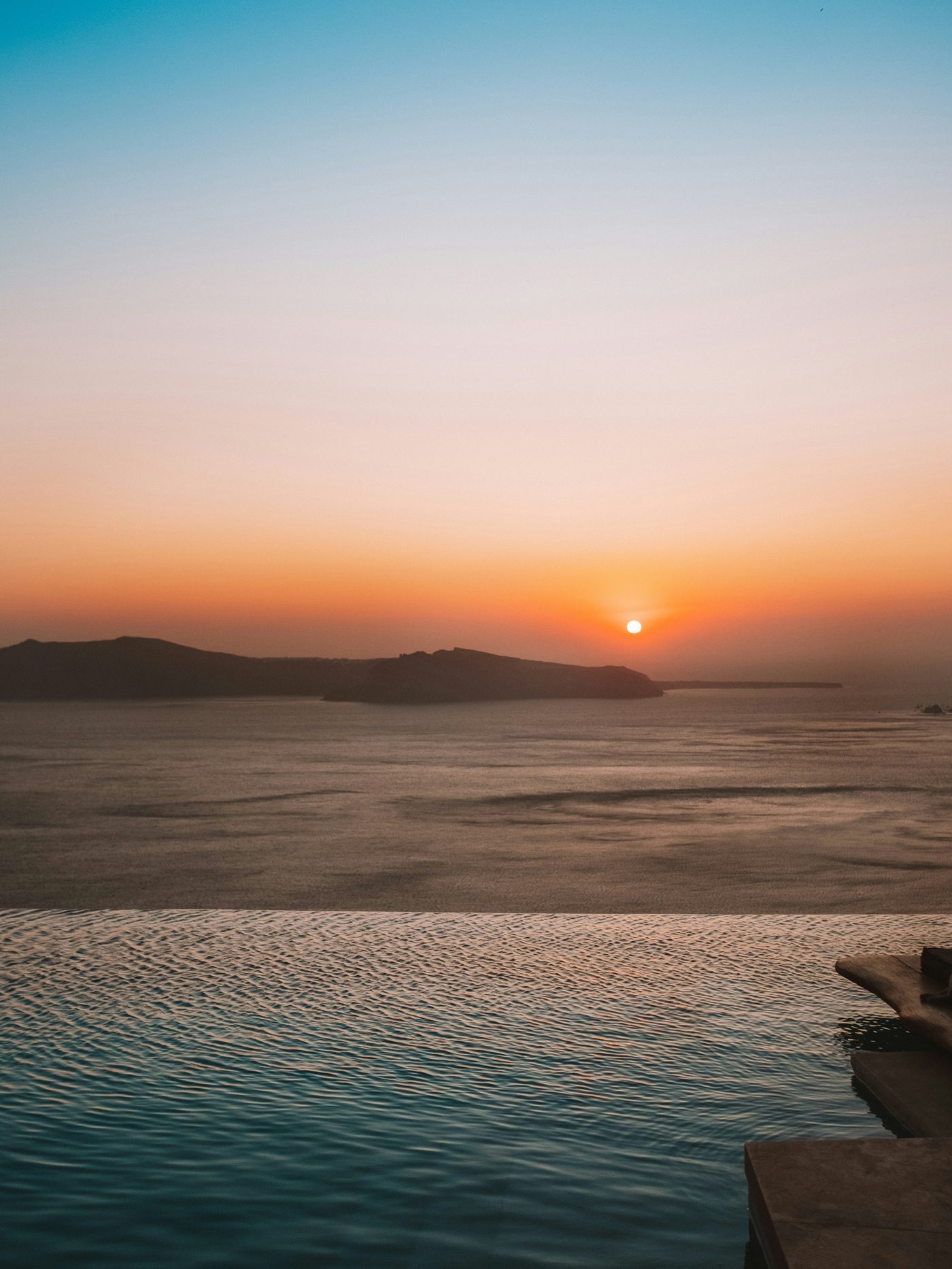 Sunset over Mediterranean terrace